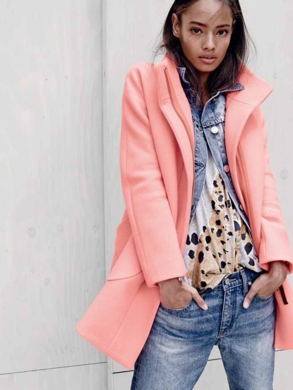 J. Crew Mercantile Wool Blend Cocoon City Coat in Fresh Rose ** Size 4